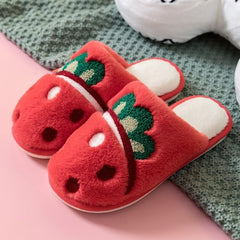 Kawaii Fruit and Food Plush Slippers