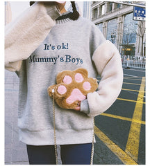 Cute Fluffy Cat Paw Plush 🐱Shoulder Bag