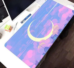 Japanese Digital Art Landscape Pink Aesthetic Mouse Pad