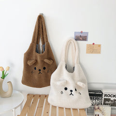 Fluffy Plush Cute Lamb Tote Bag
