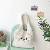 Fluffy Plush Cute Lamb Tote Bag