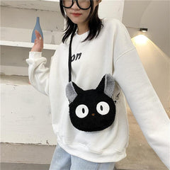 Black Cat Plushie Crossbody Bag - My Kawaii Space