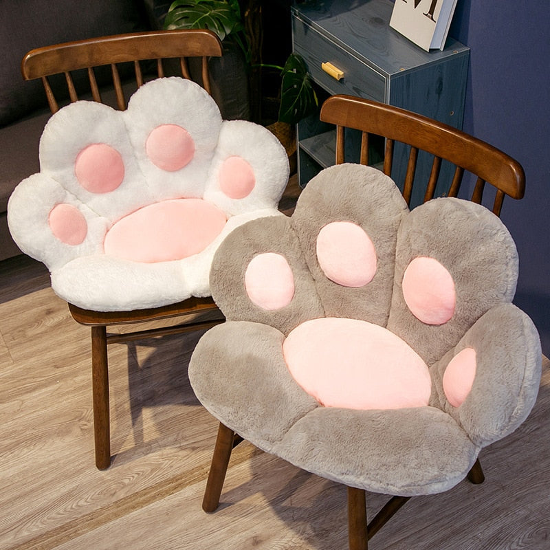 Cat Paw Shape Seat Cushion Lazy Sofa Plush Chair Cushion Cute Comfy Back Seat  Cushions For Bedroom Office Sofa