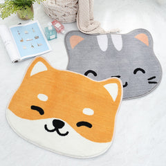 Kawaii Shiba Inu and Cat Non-Slip Rug