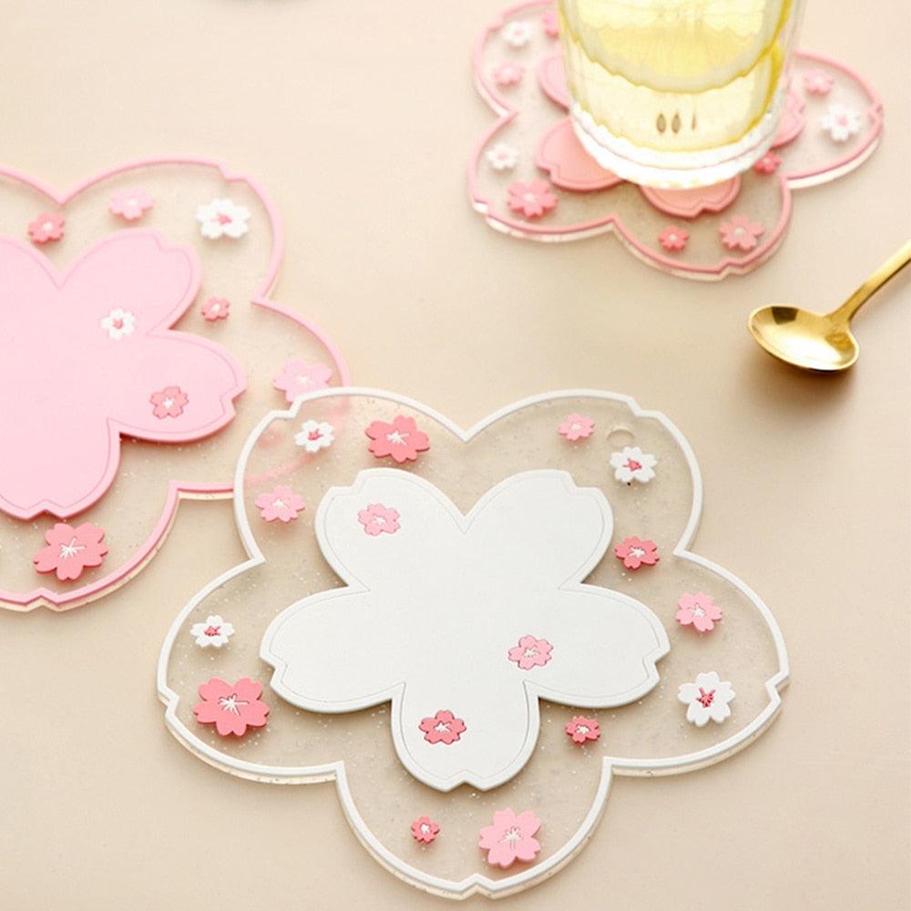 Cherry Blossom Sakura Heat Insulation Cup Mat - My Kawaii Space