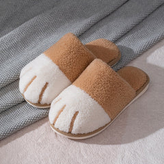 Kawaii Cat Paw Warm Fur Slippers