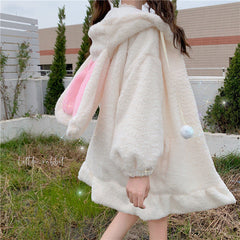 Harajuku Bunny Fluffy Zip Hoodie