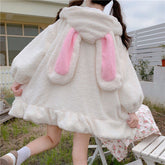 Harajuku Bunny Fluffy Zip Hoodie