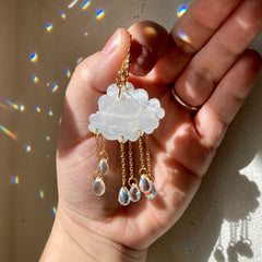 Handmade Acrylic Rain Cloud Earrings
