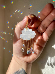Handmade Acrylic Rain Cloud Earrings