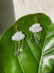 Handmade Acrylic Rain Cloud Earrings