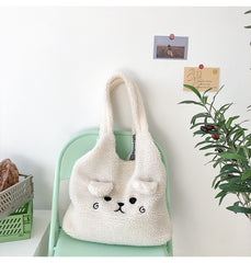 Fluffy Plush Cute Lamb Tote Bag