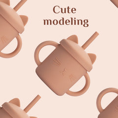 Kawaii Pastel Car Ears Straw Bottle