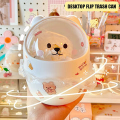 Mini Bear Lid Trash Can