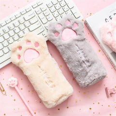 Cat Fluffy Paw Pencil Case - My Kawaii Space