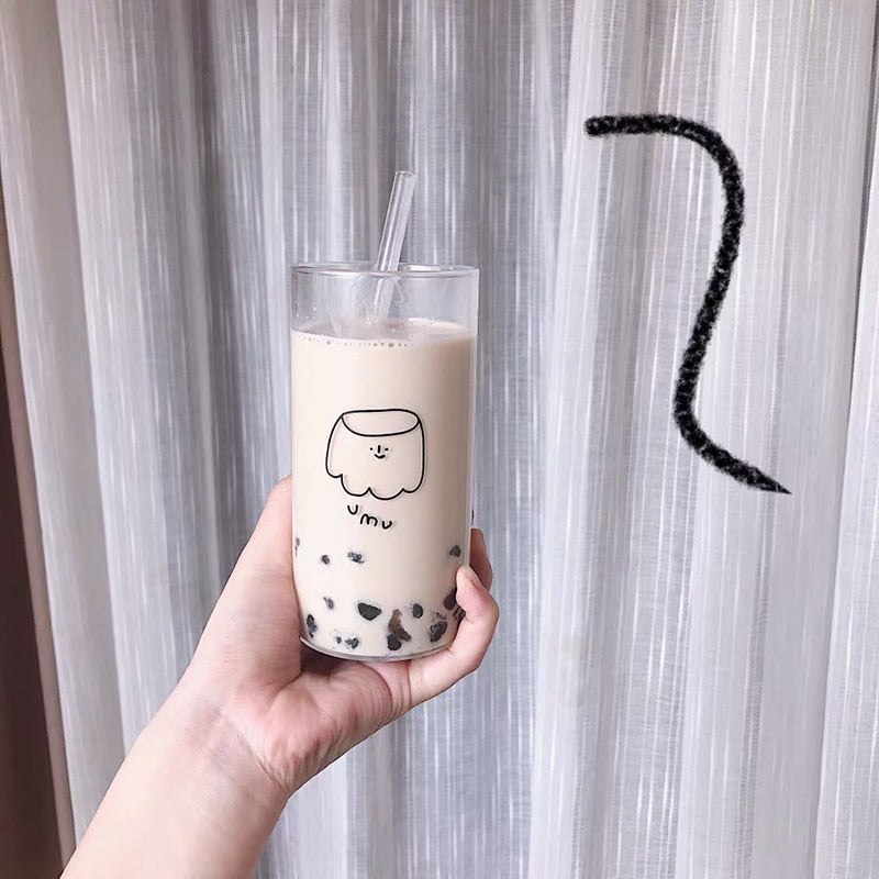 Cute Korean Style Glass Cup – My Kawaii Space