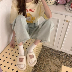 Chunky Teddy Bear Slippers - My Kawaii Space