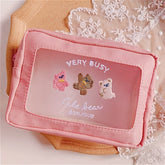 Kawaii Embroidery Bear Pencil Case/Makeup Bag