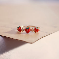Strawberry🍓 Rhinestones Rings