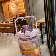 Clear Motivational Gym Water Bottle - My Kawaii Space