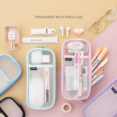 Transparent Mesh Pencil Case