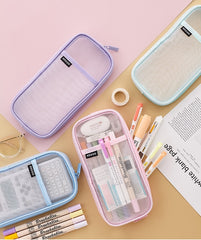Transparent Mesh Pencil Case