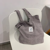 Simplistic Korean Style Corduroy Tote Bag