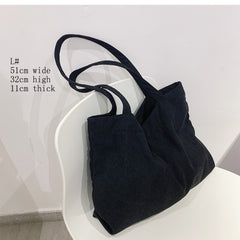 Simplistic Korean Style Corduroy Tote Bag