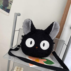 Black Cat Plushie Crossbody Bag - My Kawaii Space