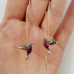 Minimalistic Bird Drop Earrings