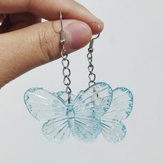 Crystal Clear Butterfly Drop Earrings