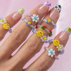 Smiley Face Beads Ring