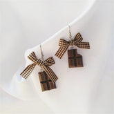 Kawaii Chocolate Bow Earrings