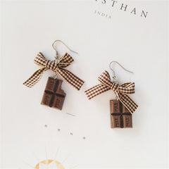 Kawaii Chocolate Bow Earrings