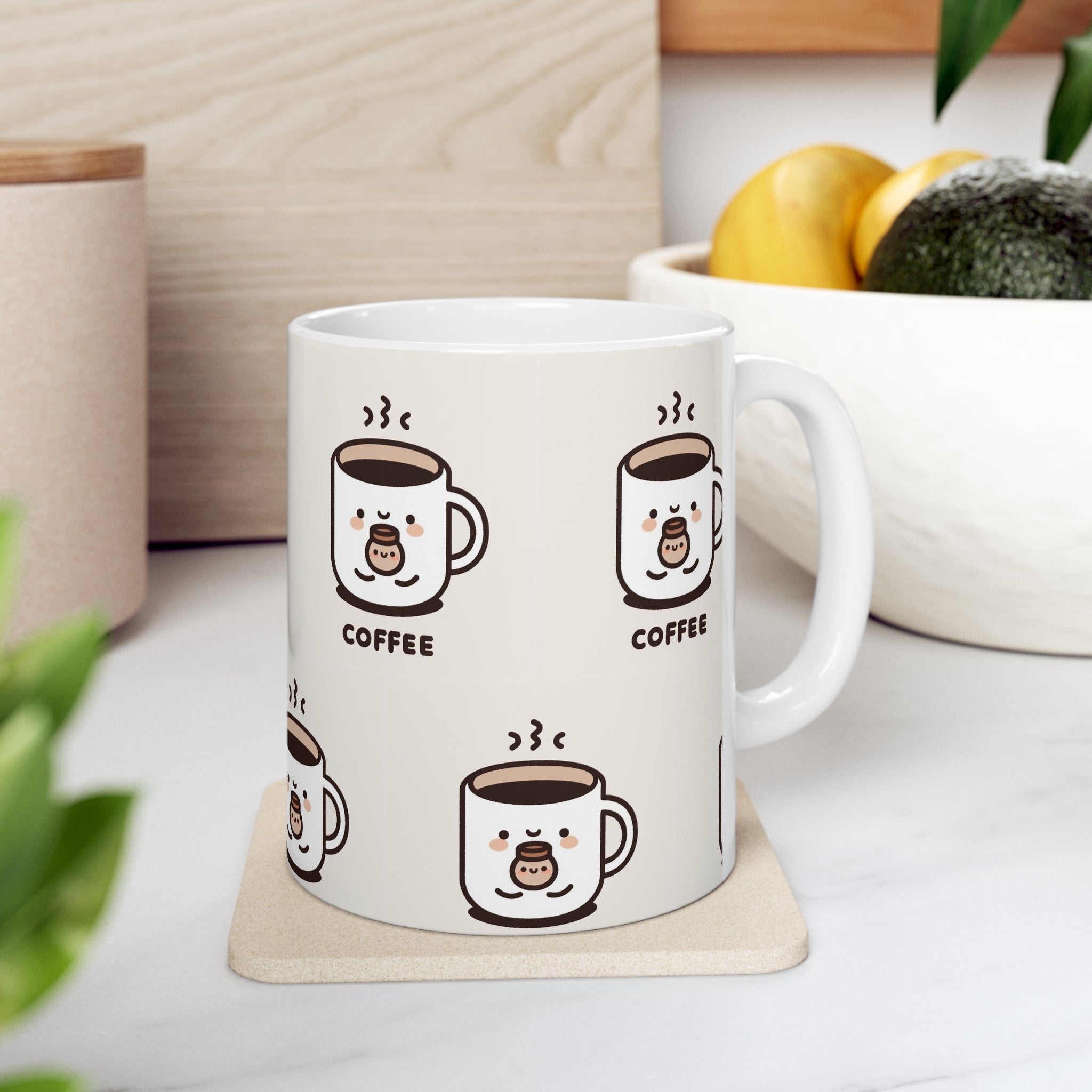 Kawaii Coffee Winter Pattern Ceramic Mug☕