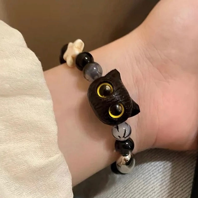 Cute Magical Cat Natural Stone Bracelet