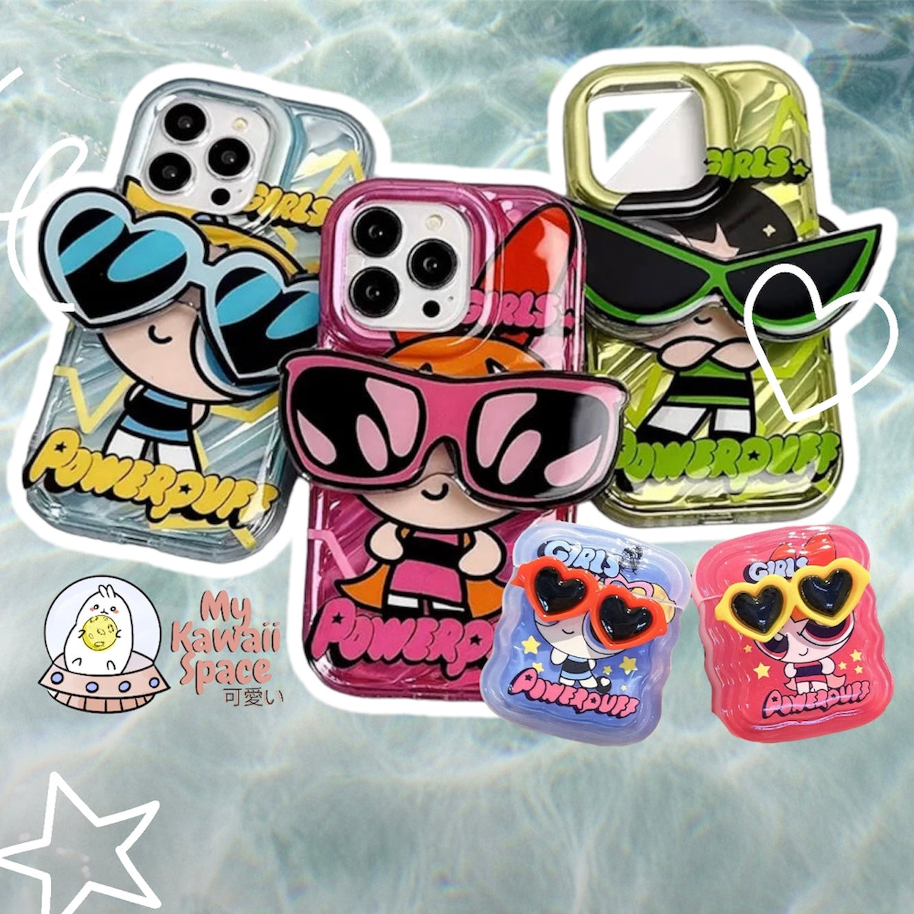 Cute Powerpuff Girls Sunglasses Phone Case