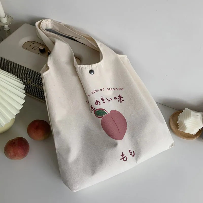 Kawaii Peachy Everyday Tote Bag