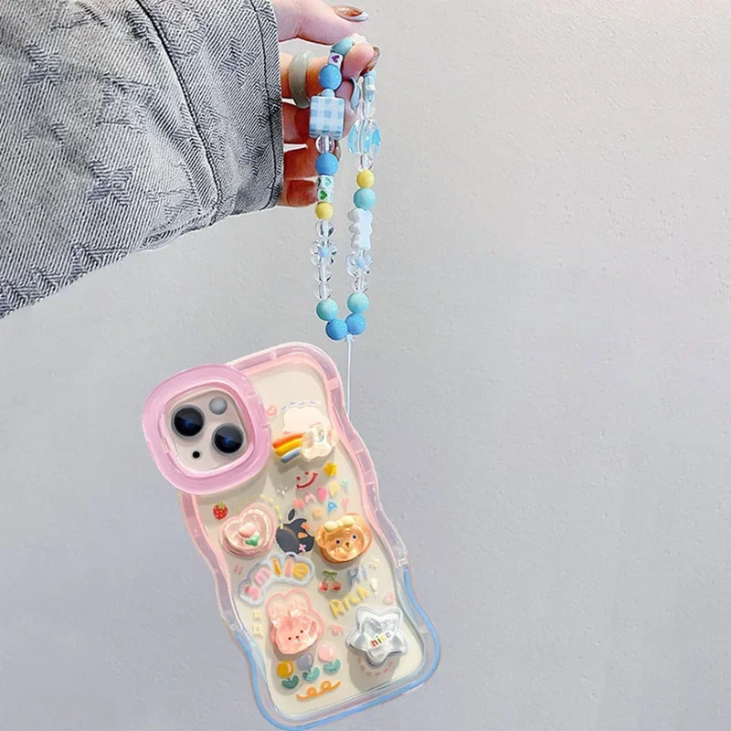 Kawaii Bead Bracelets Charm Phone Case