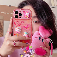 Kawaii 3D Kirby Phone Case with Mirror