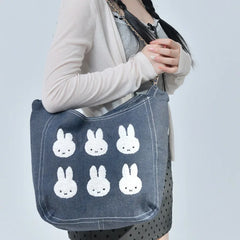 Cute Miffy Denim Canva Bag