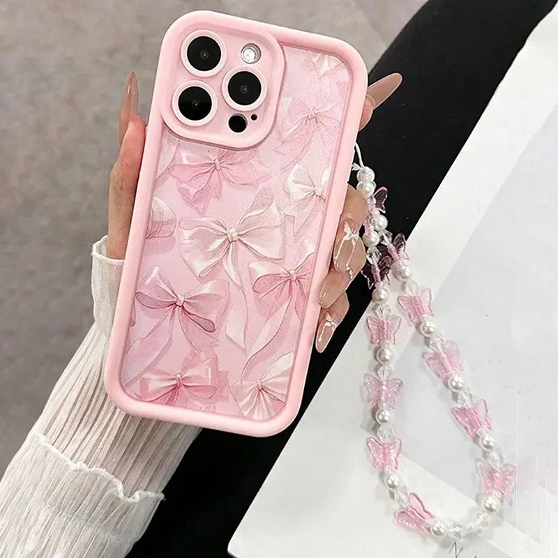 Pink Bow Pattern Phone Case