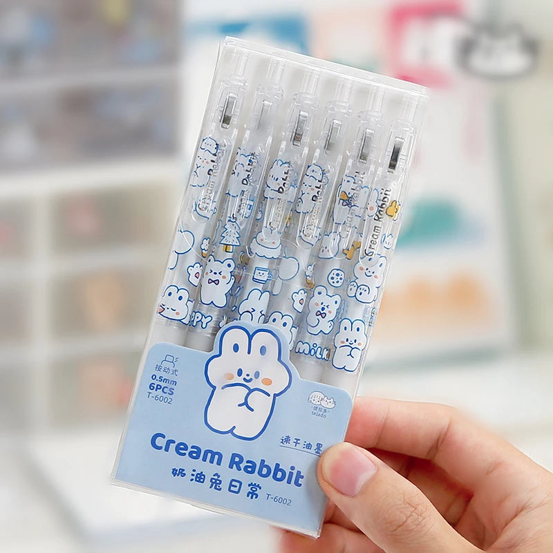 6pcs Cloudy Rabbit Kawaii Gel Pen Set