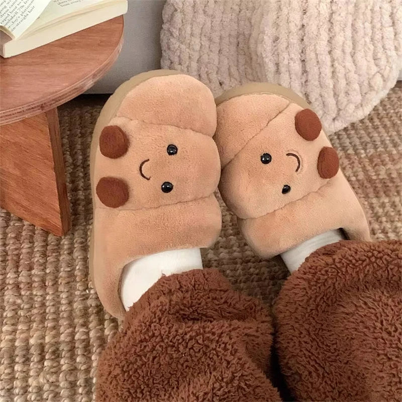 Cute Fluffy Croissant Slippers🥐