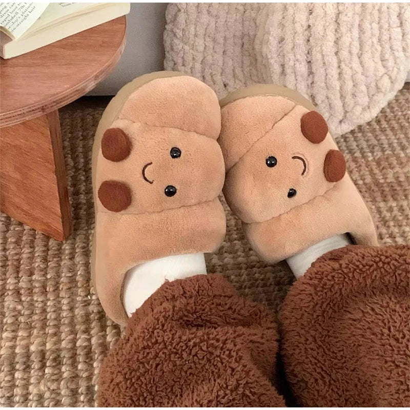 Cute Fluffy Croissant Slippers🥐