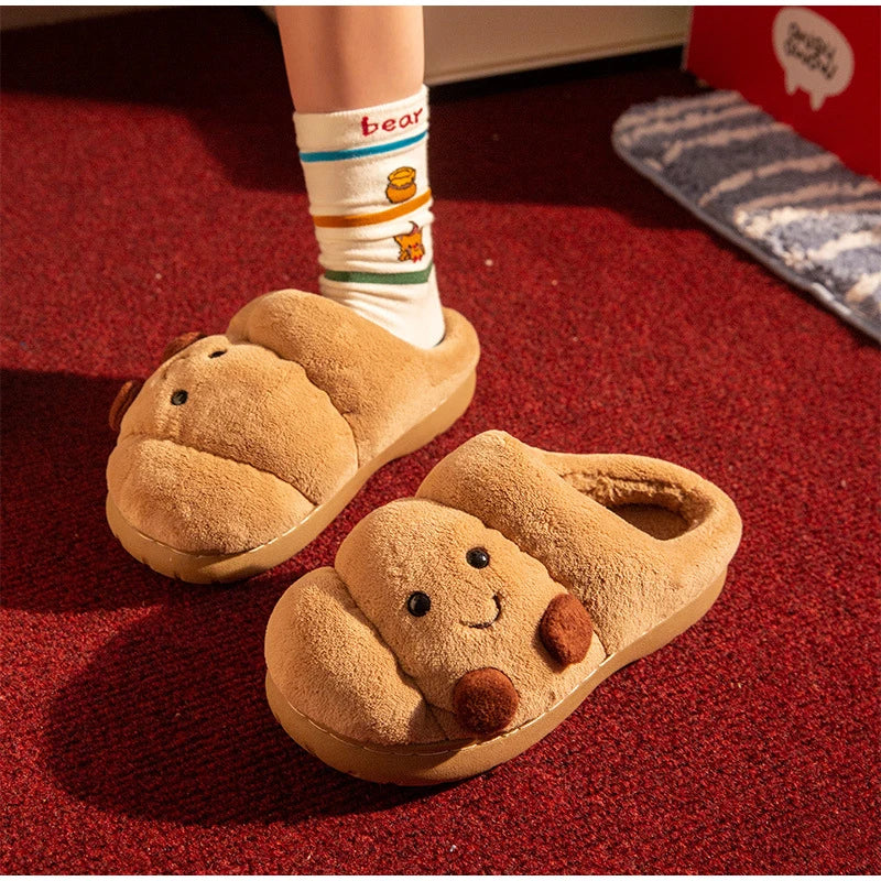 Cute Fluffy Croissant Slippers🥐