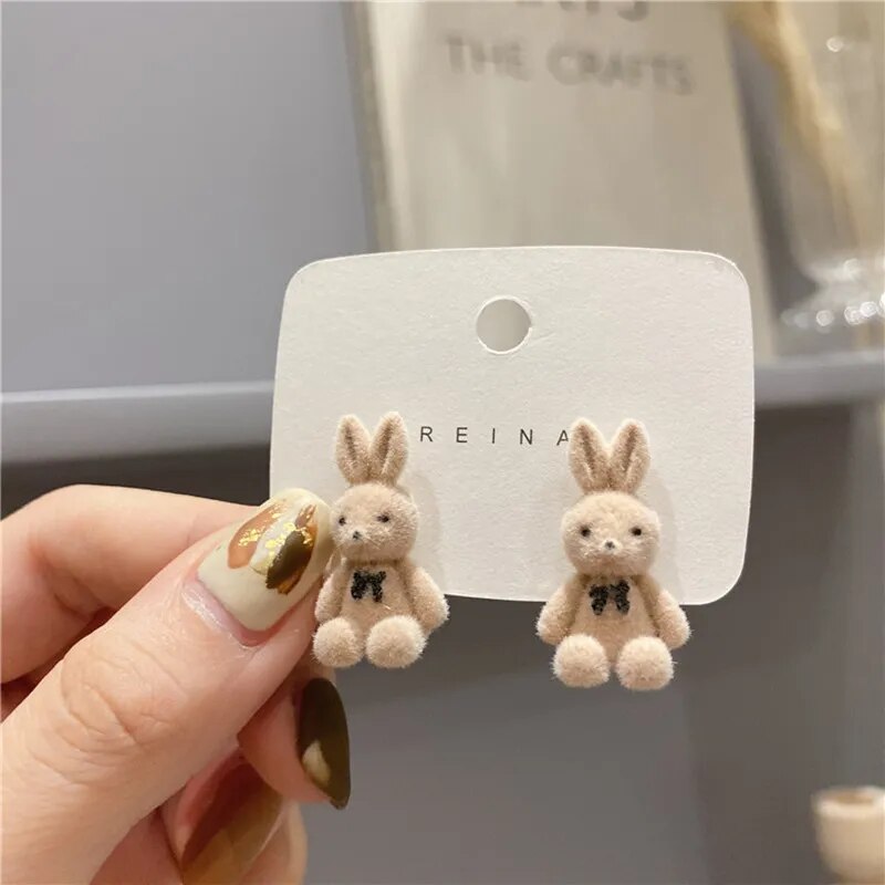 Cute Fluffy Bunny Earrings