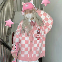 Load image into Gallery viewer, Kawaii Cartoon Embroidery School Girl Cardigan

