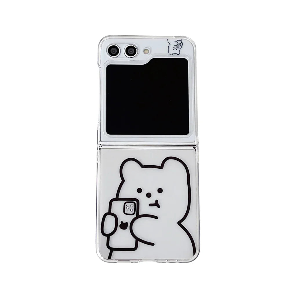 Cute Teddy Bear Phone Case for Z Flip