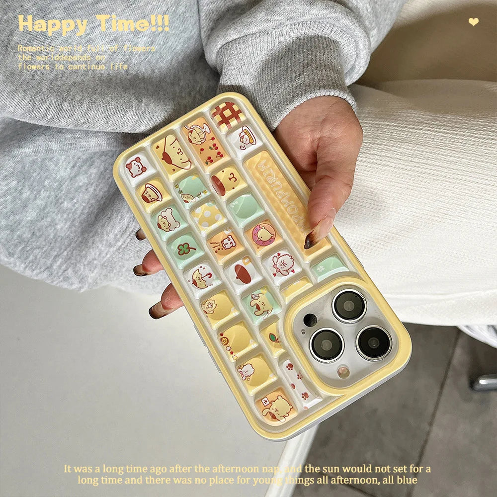 Kawaii Cartoon Keyboard ASMR Phone Case